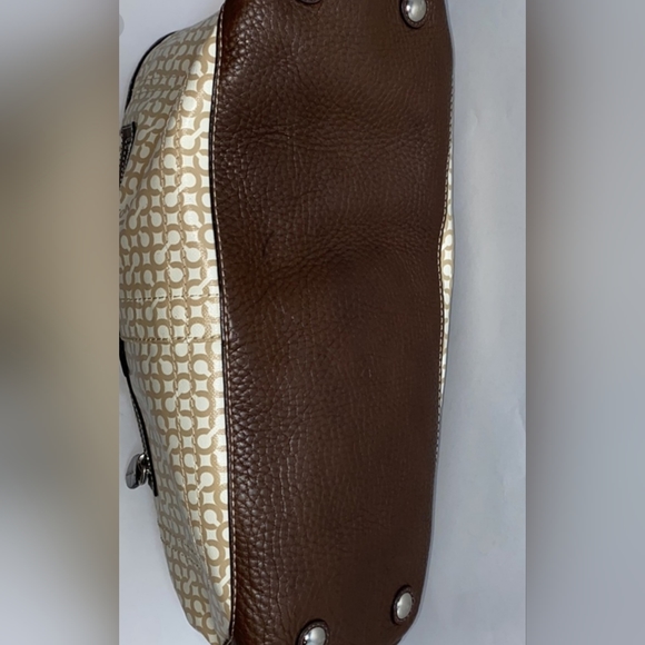 🏖️ Coach Penelope Op Art Brown & Cream Leather & Coated Canvas - Picture 10 of 13